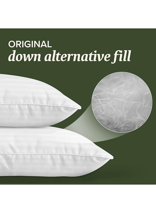 Maestro 2-Piece Hotel Striped Pillow Set Microfiber White 50x70cm  - Image 2