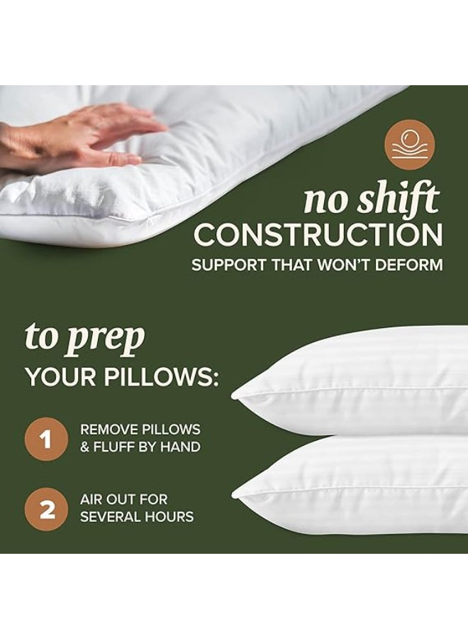 Maestro 2-Piece Hotel Striped Pillow Set Microfiber White 50x70cm  - Image 5
