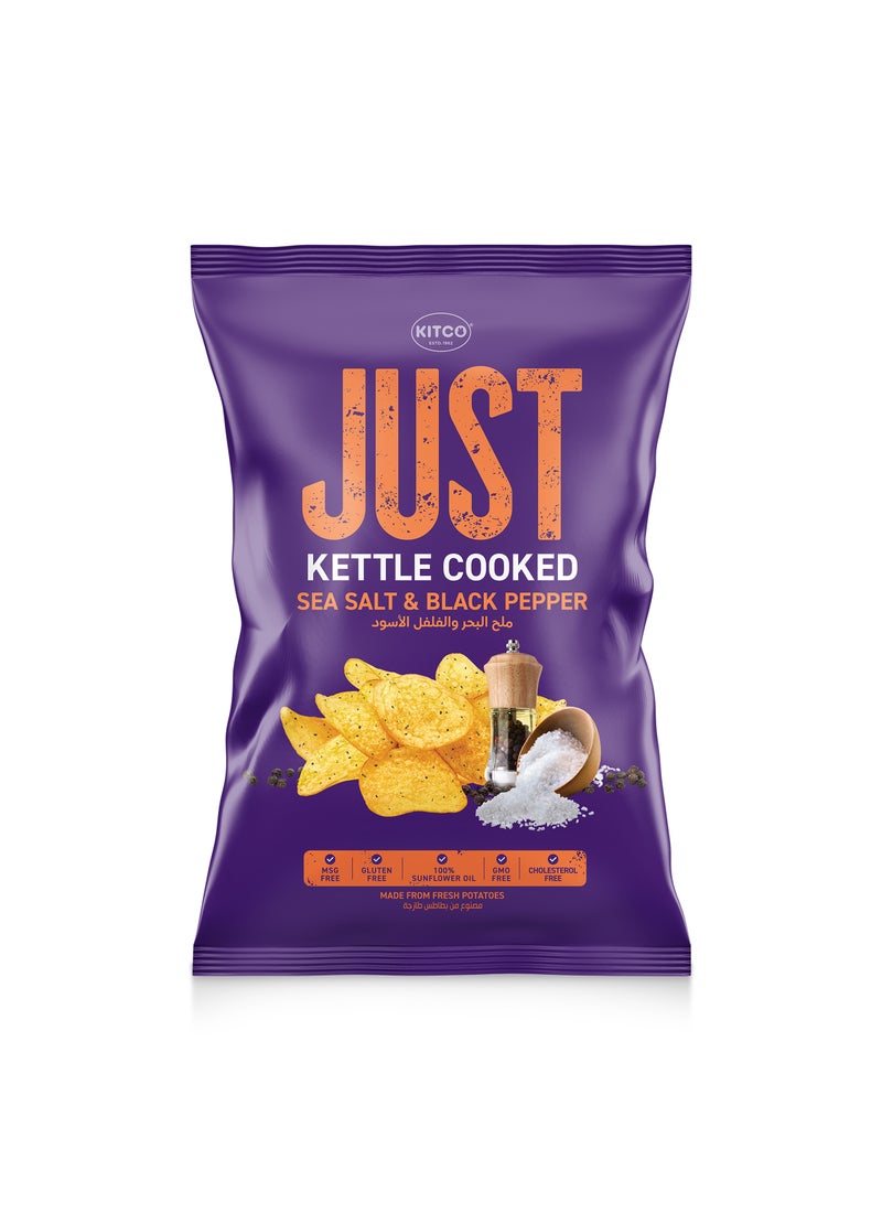 Just Kettle Cooked Sea Salt & Black Pepper Potato Chips 150grams