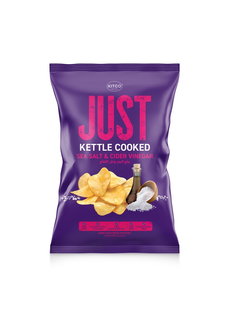 Kettle Cooked Sea Salt And Cider Vinegar Chips 150grams Single