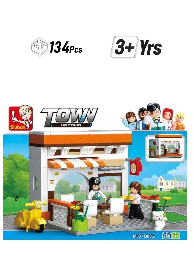 120711 134 Pieces Restaurant Town Series Building Blocks 134 3+ Years