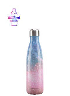 Vacuum Insulated Double Wall Stainless Steel Water Bottle 500 ML Pink/Blue 28x7.5cm