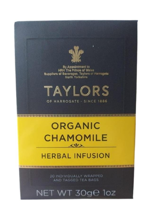 Organic Chamomile Tea -  20 Tagged Tea Bags 30grams