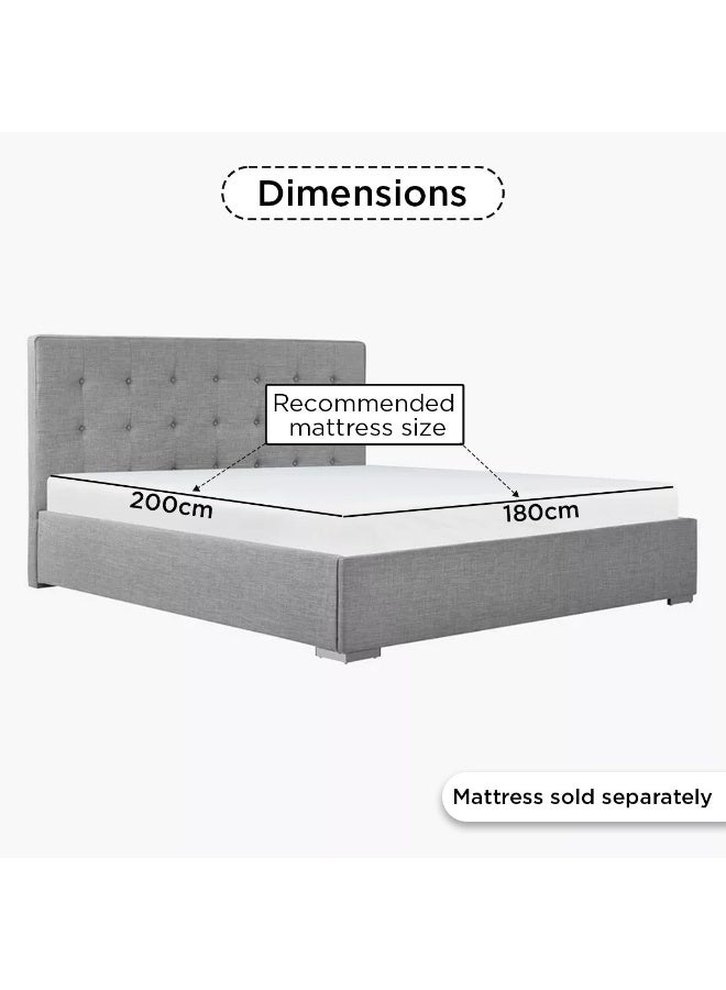 هوم بوكس سرير أوكلاند بتصميم منجد مقاس كينج رمادي / أبيض - Image 4