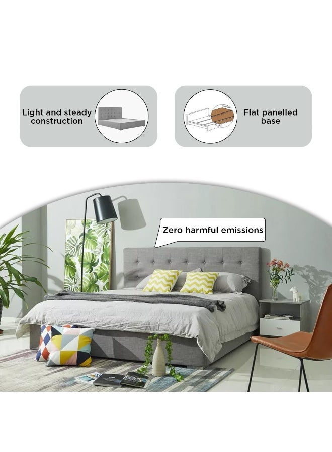 هوم بوكس سرير أوكلاند بتصميم منجد مقاس كينج رمادي / أبيض - Image 5