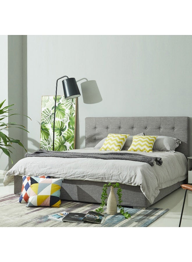 هوم بوكس سرير أوكلاند بتصميم منجد مقاس كينج رمادي / أبيض - Image 2