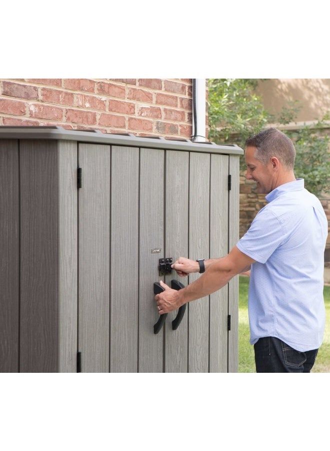 Lifetime - 60209 Vertical Storage Shed 53 Cubic Feet Roof Brown 74 X 142 X 174 Cm Roof Brown 143 x 78.6 x 174.5cm - Image 1