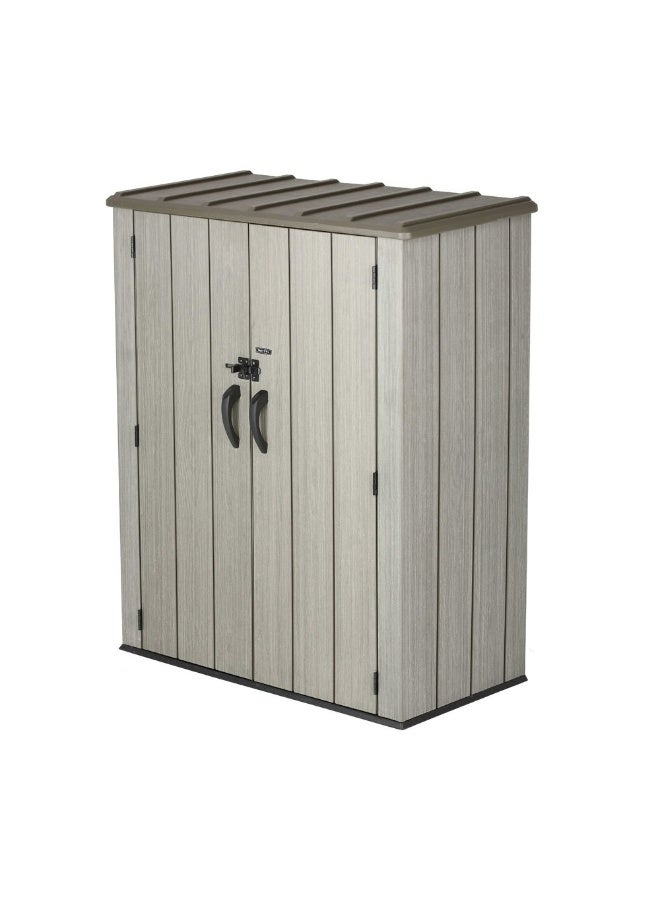 Lifetime - 60209 Vertical Storage Shed 53 Cubic Feet Roof Brown 74 X 142 X 174 Cm Roof Brown 143 x 78.6 x 174.5cm - Image 1