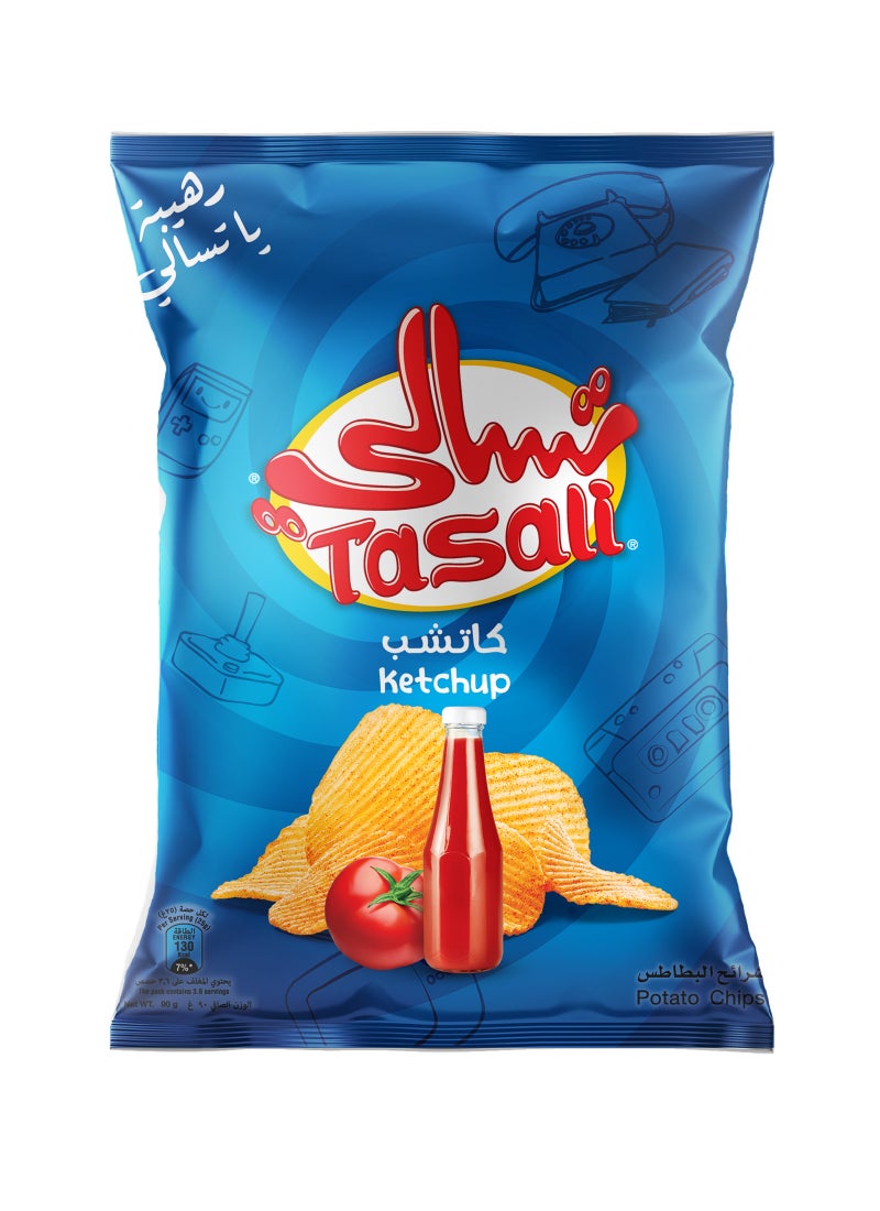 تسالي رقائق البطاطس بالكاتشب 90جرام - Image 1
