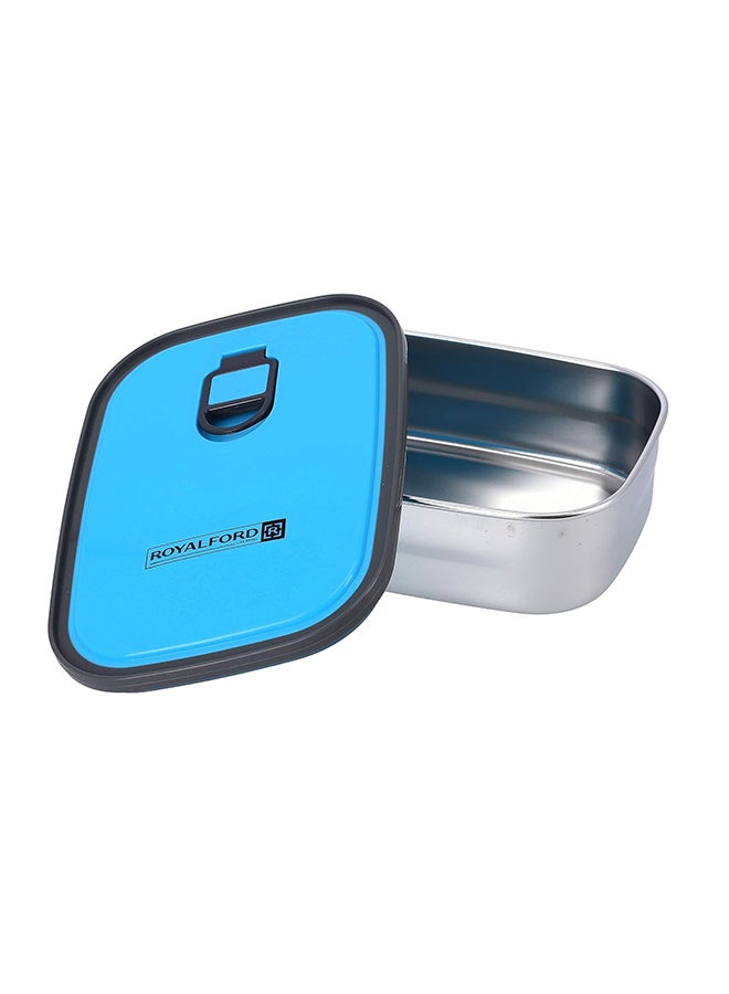 Royalford Stainless Steel Rectangle Food Container Blue/Silver 680ml  - Image 3
