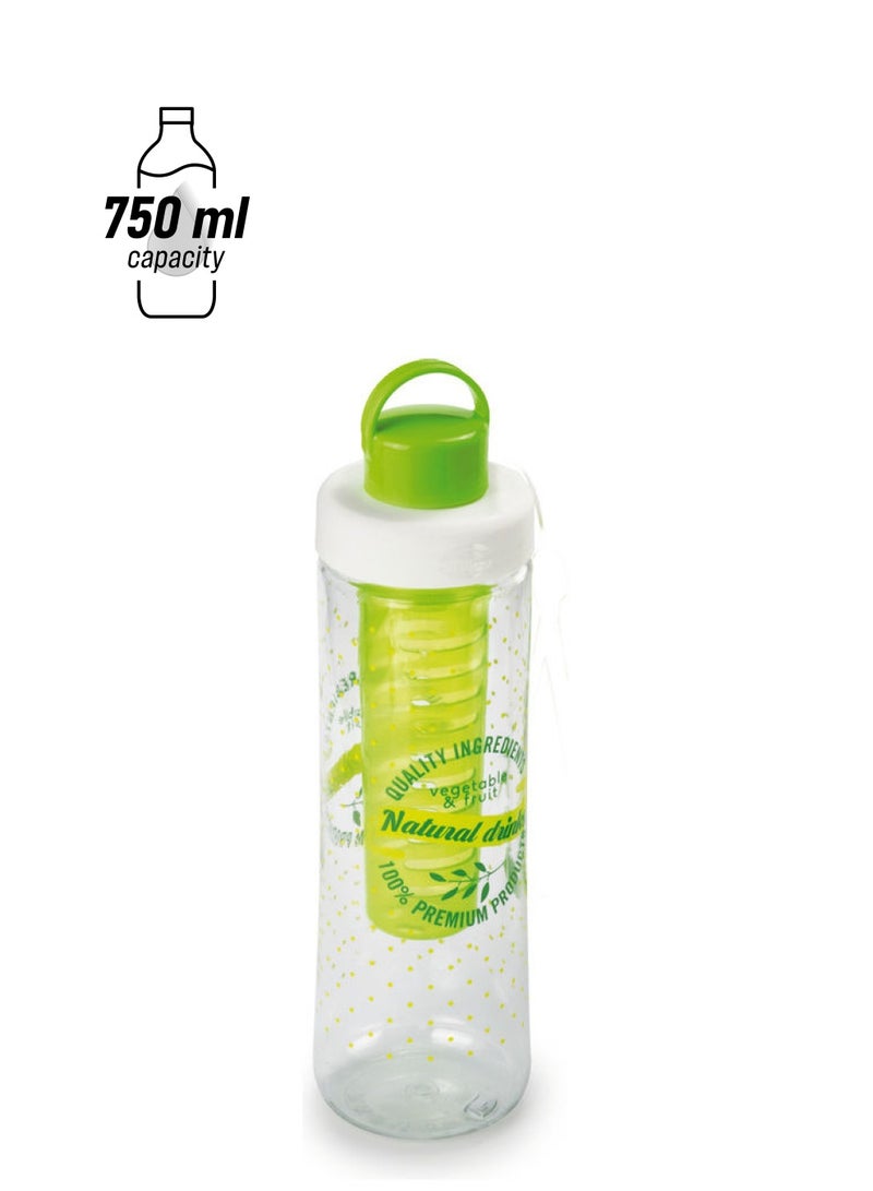 Tritan Infuser Water Bottle Clear/Green 0.75Liters