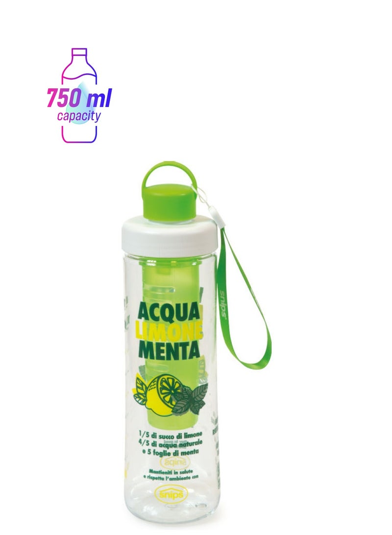 Snips Tritan Mint And Lemon Printed Water Bottle Clear/Green - Image 1