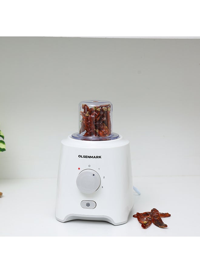 3 In 1 Blender With Stainless Steel Blades, Safety Lock Protection, Powerful Motor, 1.6 Litre Capacity Jar 1.6 L 550 W OMSB2402N White