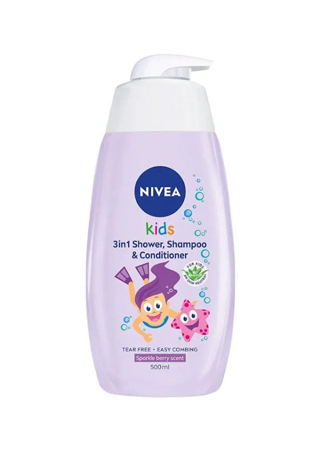 Nivea 3In1 Bio Aloe Vera Shower And Shampoo 500ml - Image 1