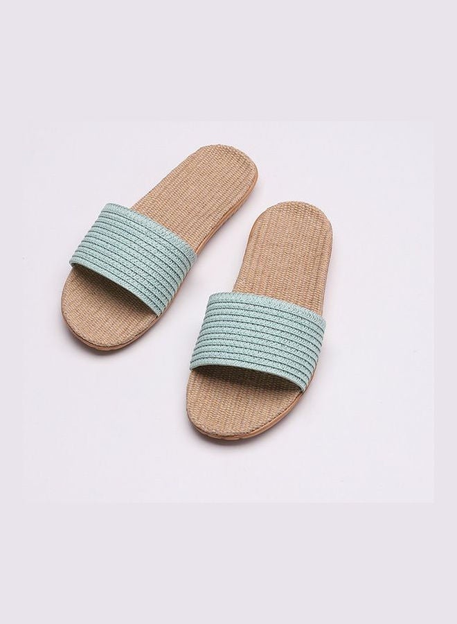 Linen Slippers Light Blue - Image 4