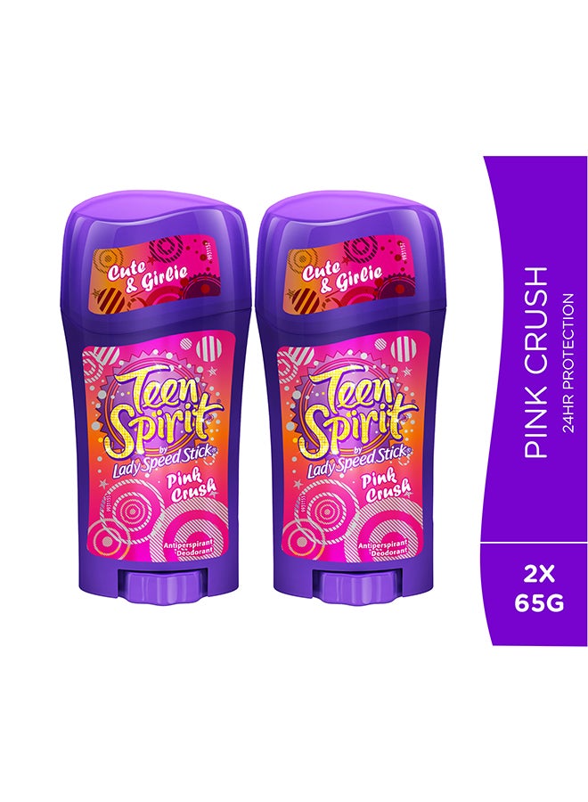 Lady Speed Stick Pack of 2 Teen Spirit Pink Crush Antiperspirant Deodorant 65grams - Image 1
