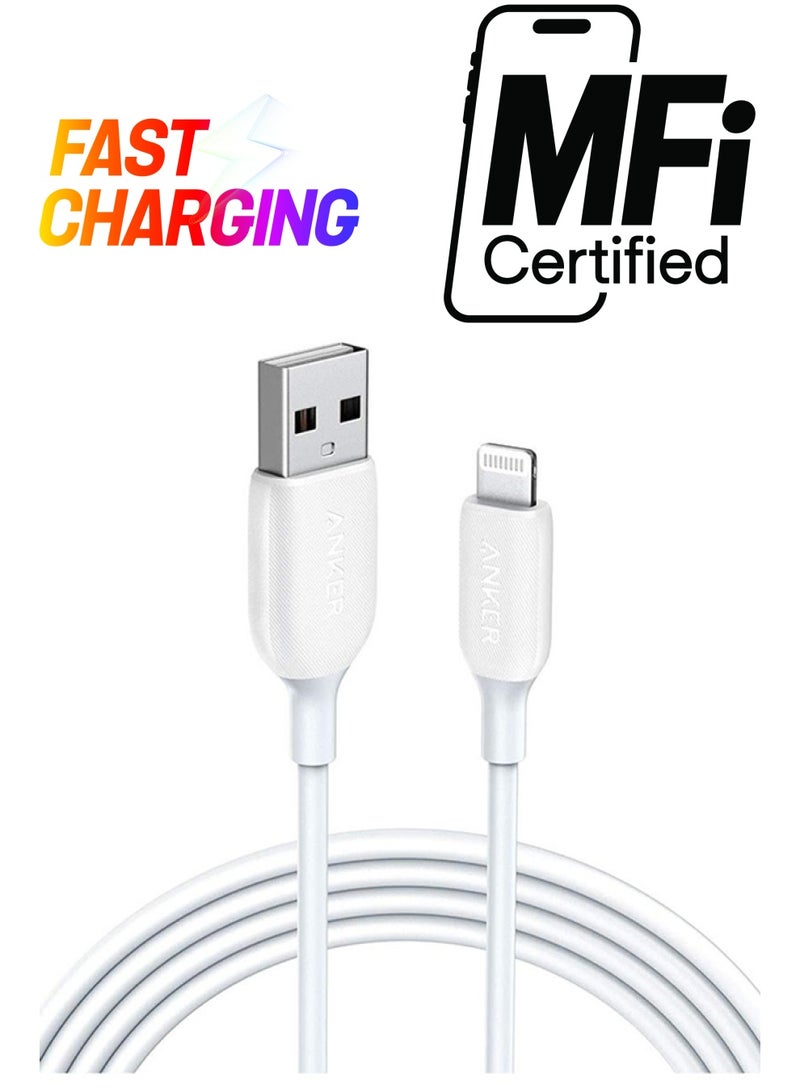 Anker - PowerLine III with USB A cable with Lightning connector 1.8M White - Image 1