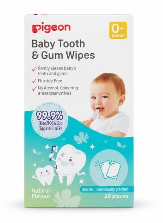 pigeon Baby Tooth And Gum Wipes - 20 Sheets - Natural Flavor -  Packaging May Vary - Image 2