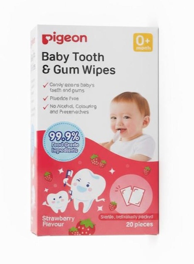 pigeon Baby Tooth And Gum Wipes - 20 Sheets - Strawberry Flavor - Packaging May Vary - Image 2