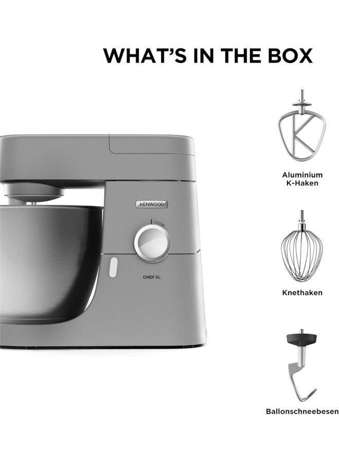 KENWOOD Chef Premier Kitchen Machine, Metal Body, Steel Bowl, K-Beater, Whisk, Dough Hook 1200 W KVL4100S Grey - Image 2