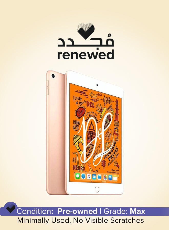 ابل  Renewed - iPad Mini 2019 (5th Generation) 7.9inch, 256GB, WI-Fi, 4G LTE Gold With FaceTime - Image 1