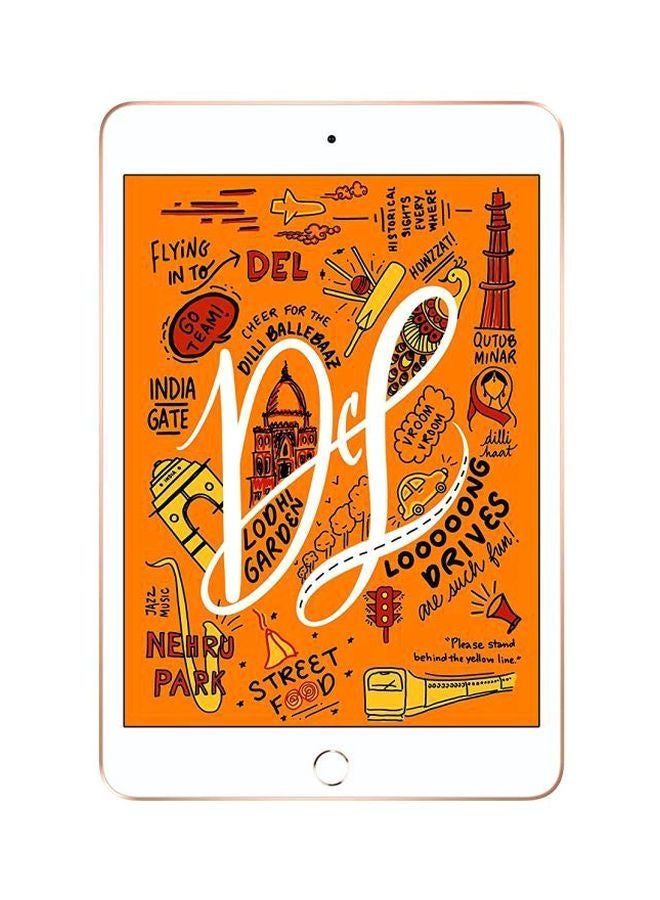 ابل  Renewed - iPad Mini 2019 (5th Generation) 7.9inch, 256GB, WI-Fi, 4G LTE Gold With FaceTime - Image 2