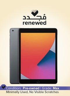 Renewed - iPad 2020 (8th Gen) 10.2-Inch 32GB Wi-Fi Space Grey - Middle East Version