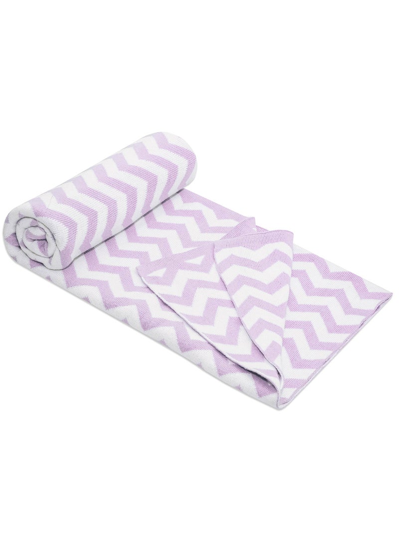 Moon Comfortable Baby Blanket, Soft Stretchy Knitted Cotton Swaddle 70x90cm - Pink  - Image 1