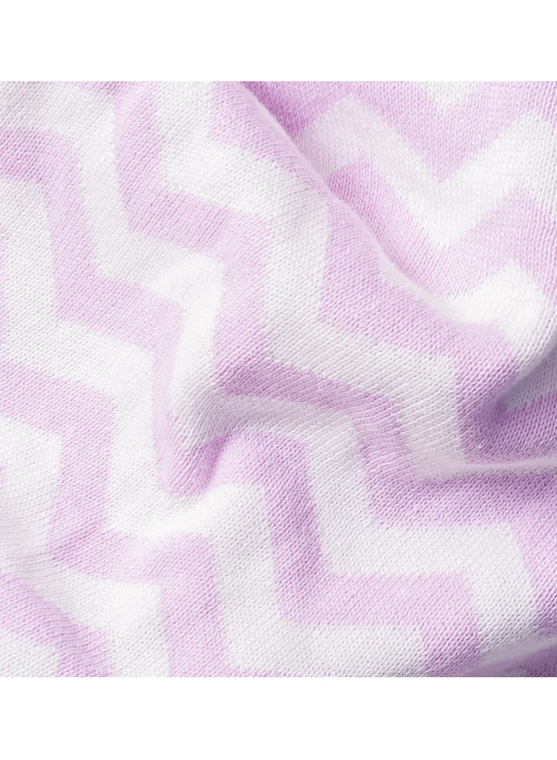 مون Comfortable Baby Blanket, Soft Stretchy Knitted Cotton Swaddle 70x90cm - Pink
