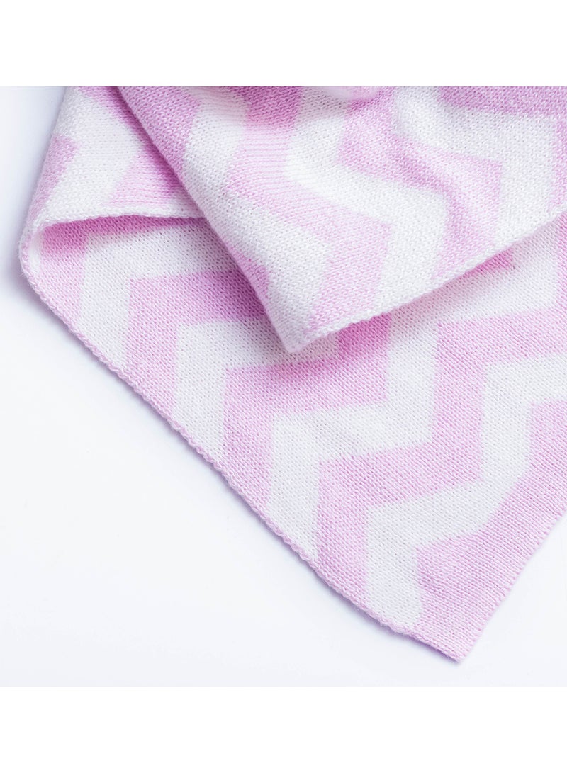 Moon Comfortable Baby Blanket, Soft Stretchy Knitted Cotton Swaddle 70x90cm - Pink  - Image 4
