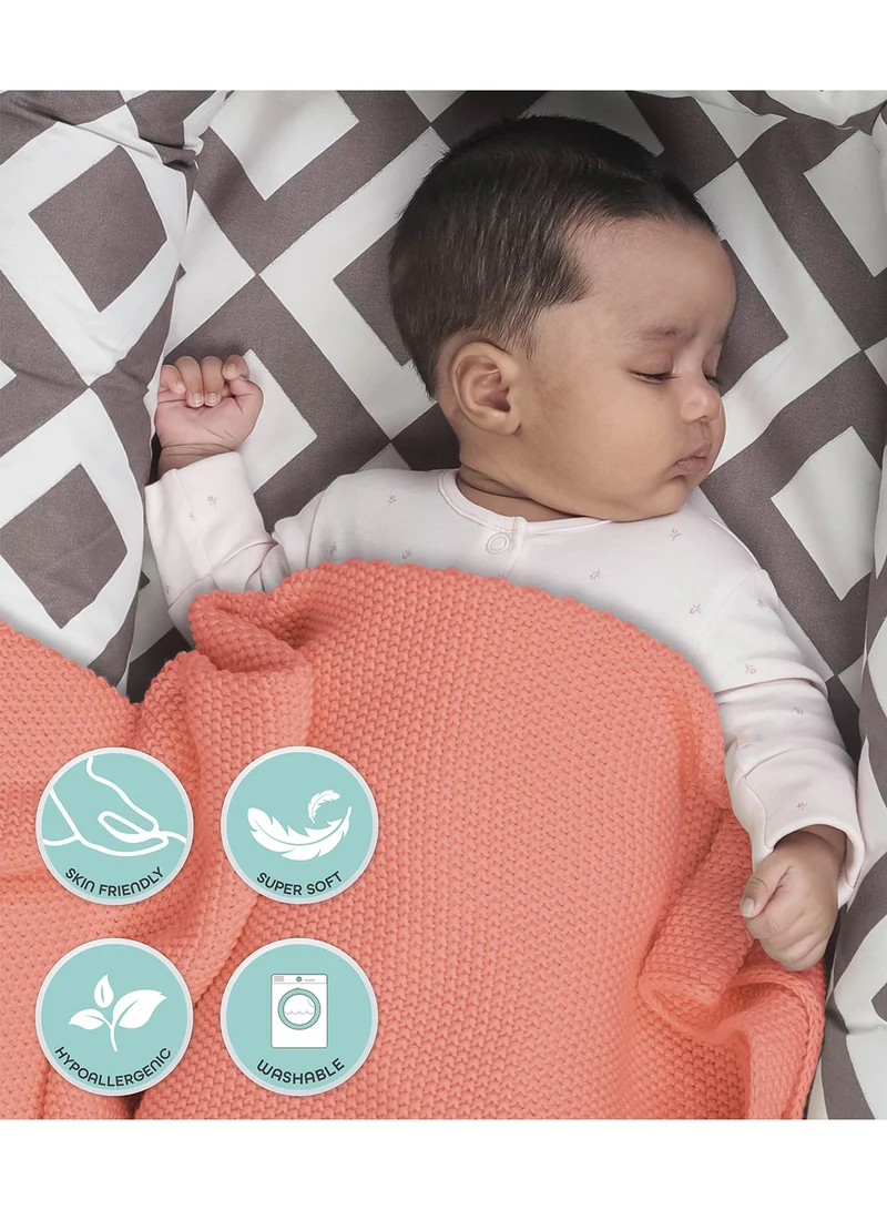 مون Skin Friendly Super Soft Blanket With 100% Cotton Cellular For Baby