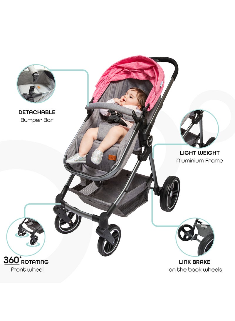 Moon Pro - 2 in 1 Stroller - Pink  - Image 3