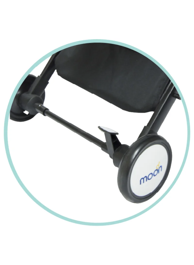Moon Baby Ritzi - Cabin Stroller With Five-Point Seatbelts And Cushioned Shoulder Straps, 0 To 3 Years, 0 - 18 Kg, Oxford Black