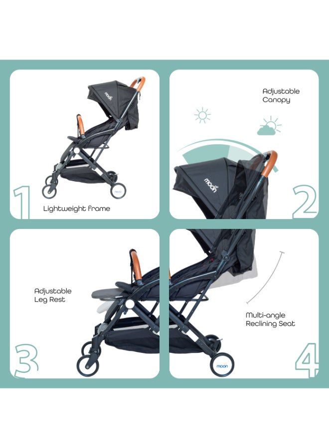 مون ريتزي - عربة أطفال بمقصورة - أكسفورد أسود - Image 4