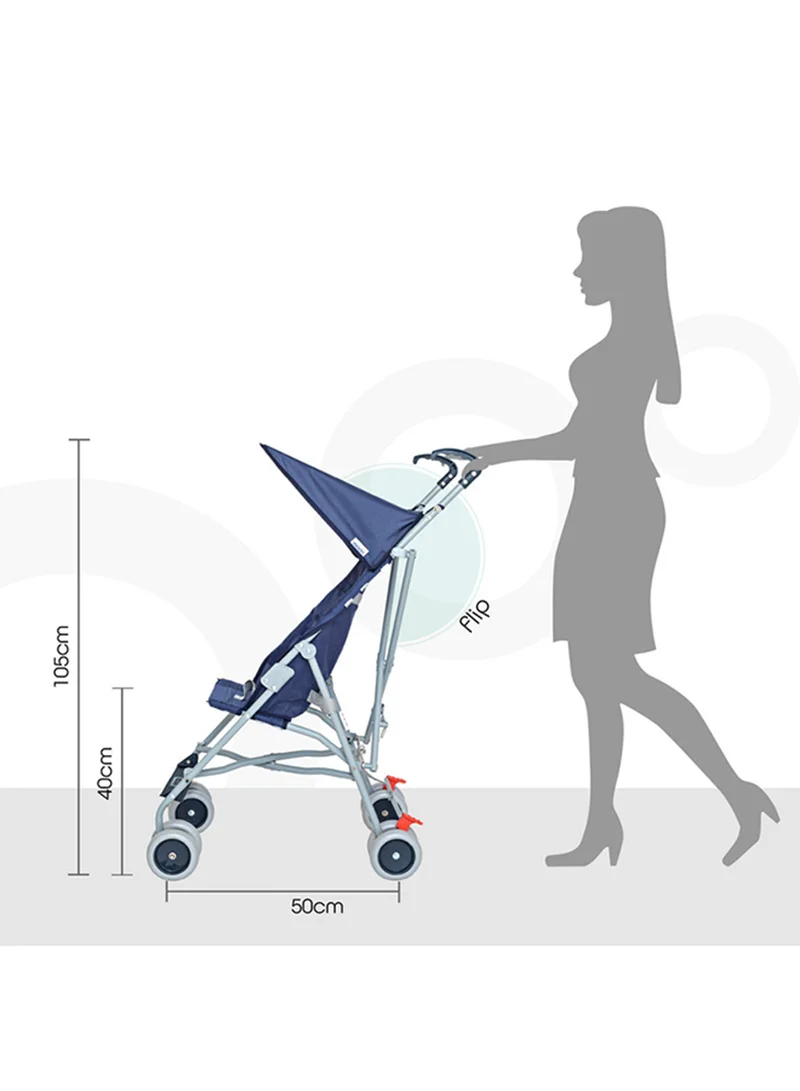 Moon Jet Baby Stroller – Lightest Buggy with Umbrella Fold, Wide Canopy, Compact And Travel-Friendly, for Babies 6m to 3yrs (up to 15kg) – Dark Blue