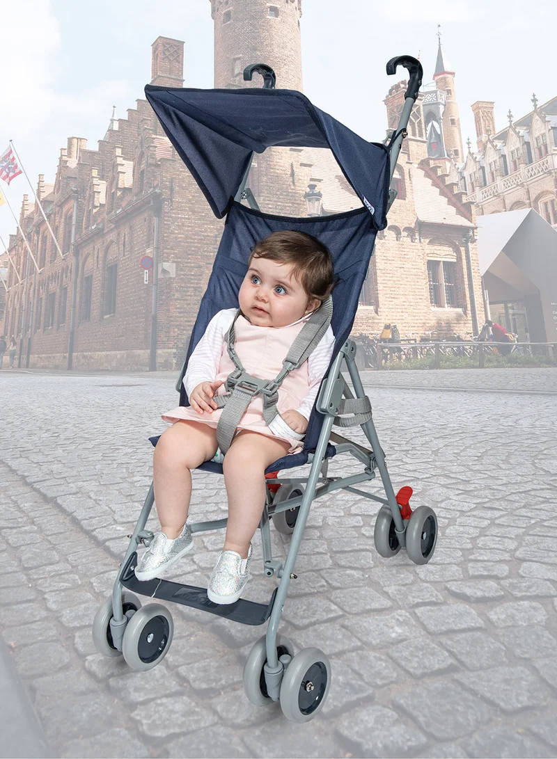 Moon Jet Baby Stroller – Lightest Buggy with Umbrella Fold, Wide Canopy, Compact And Travel-Friendly, for Babies 6m to 3yrs (up to 15kg) – Dark Blue