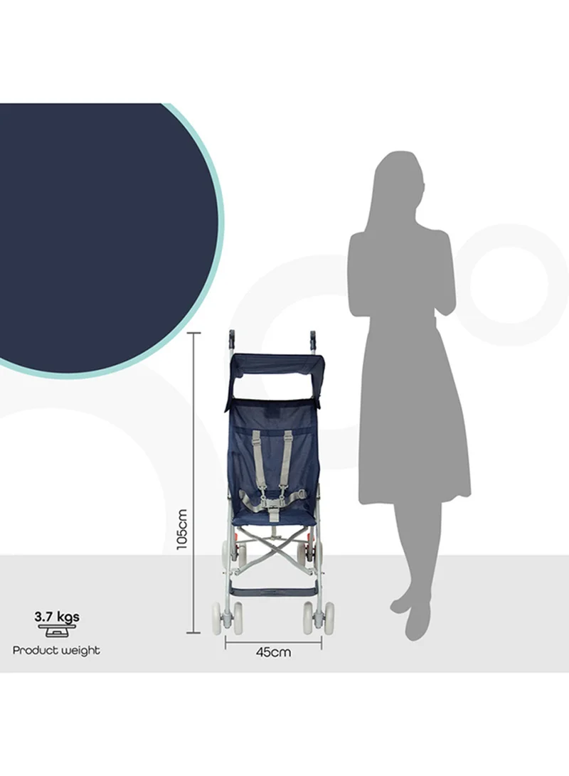 Moon Jet Baby Stroller – Lightest Buggy with Umbrella Fold, Wide Canopy, Compact And Travel-Friendly, for Babies 6m to 3yrs (up to 15kg) – Dark Blue