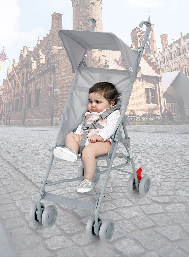 Moon Jet Baby Stroller – Lightest Buggy with Umbrella Fold, Wide Canopy, Compact And Travel-Friendly, for Babies 6m to 3yrs (up to 15kg) – Light Grey