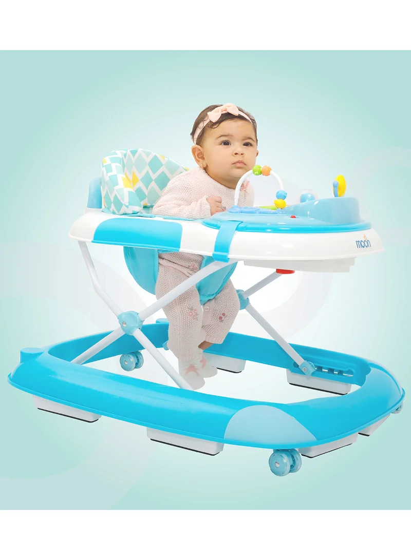 Moon Muv Height Adjustable Baby Musical Walker, 6-18 m - Blue Dino