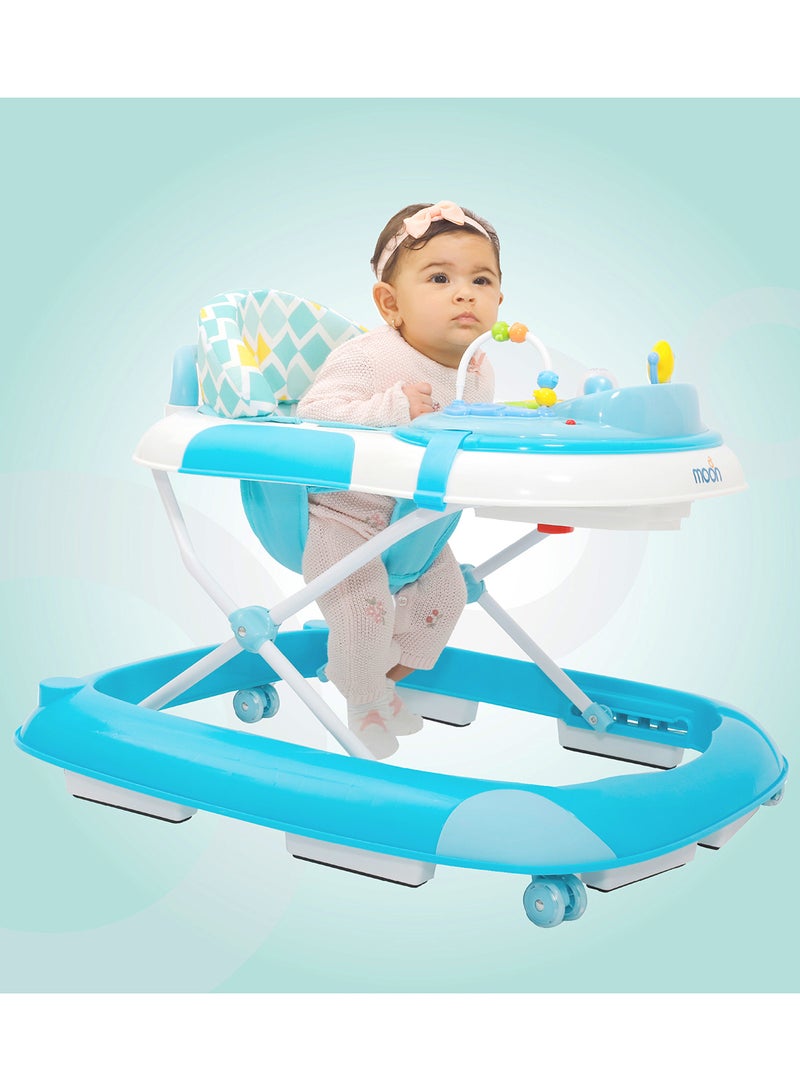 Moon Muv Height Adjustable Baby Musical Walker, 6-18 m - Blue Dino - Image 5