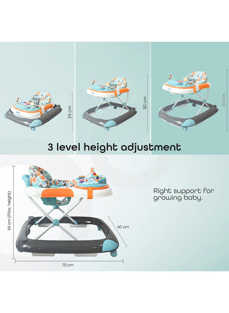 Moon Pace Height Adjustable Baby Musical Walker- Grey  - Image 3