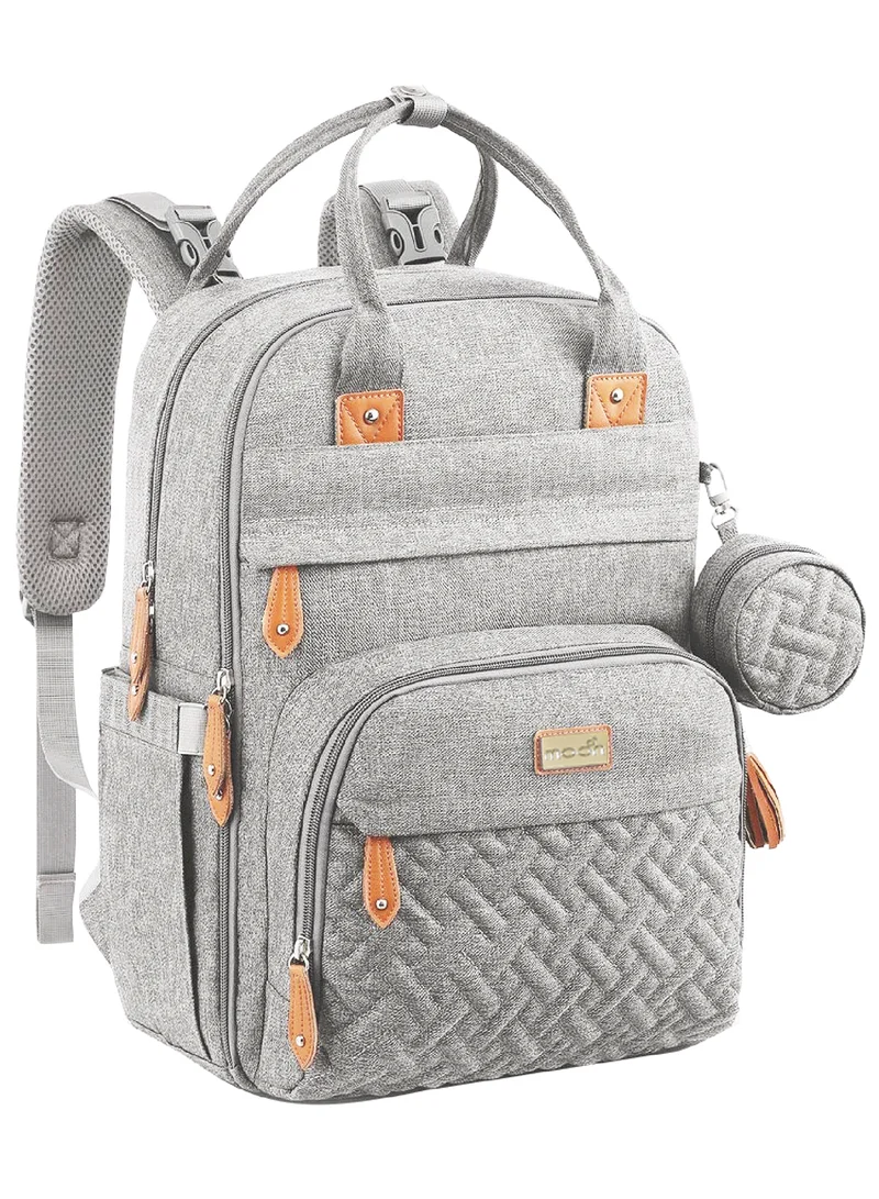 Moon Karyme Diaper Bag Pack With Pacifier Case- Grey