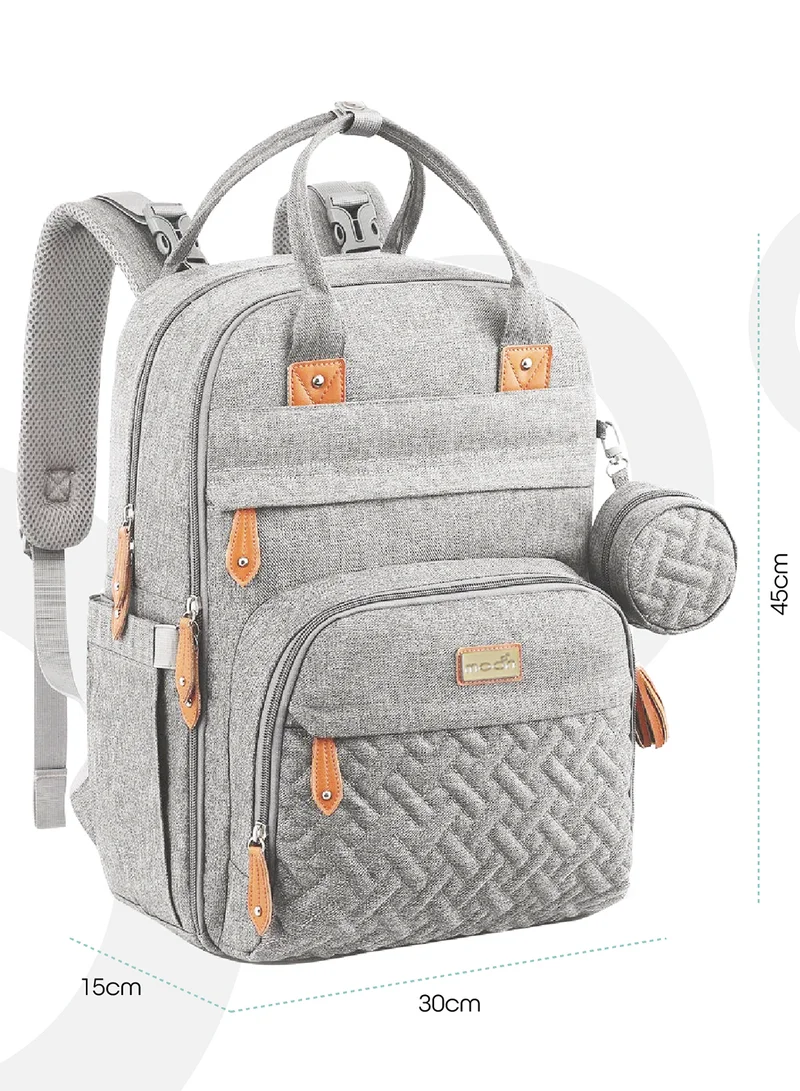 Moon Karyme Diaper Bag Pack With Pacifier Case- Grey
