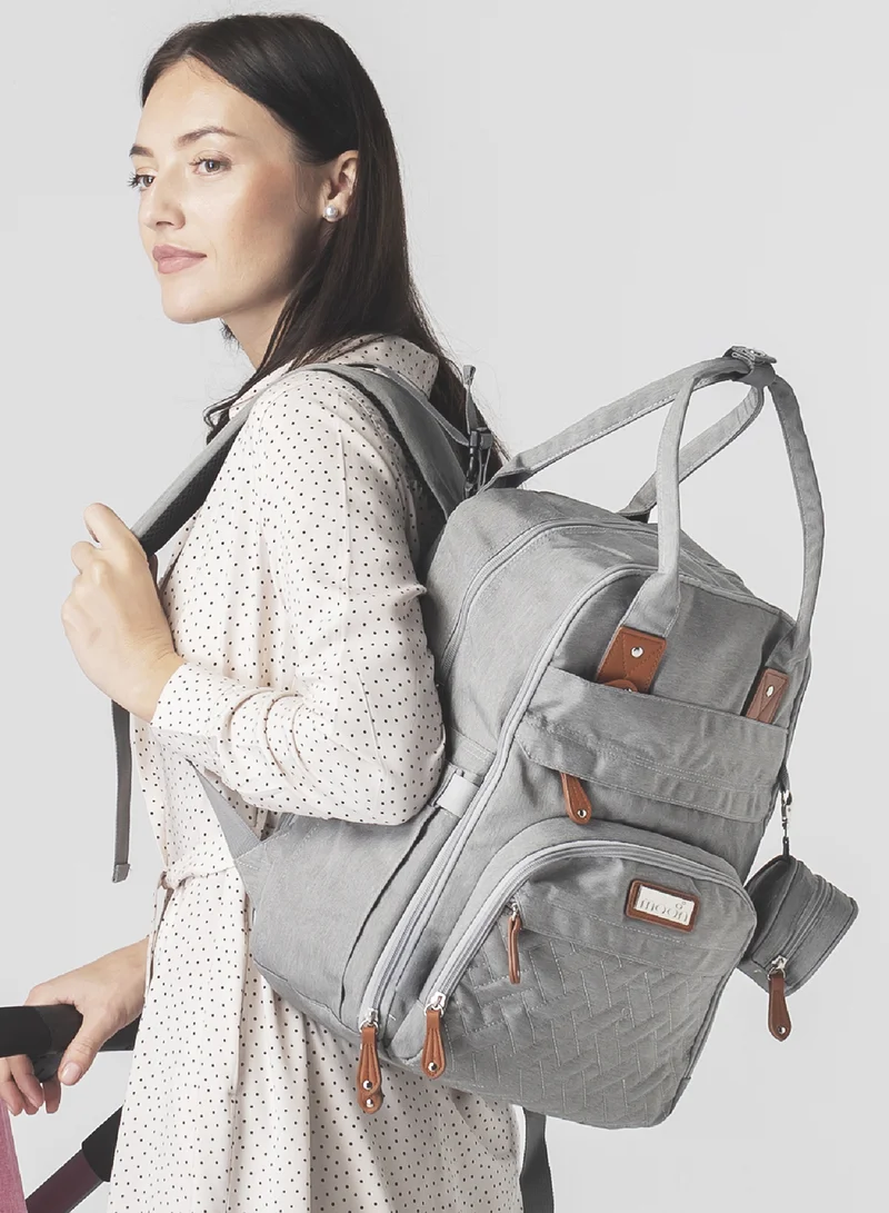Moon Karyme Diaper Bag Pack With Pacifier Case- Grey