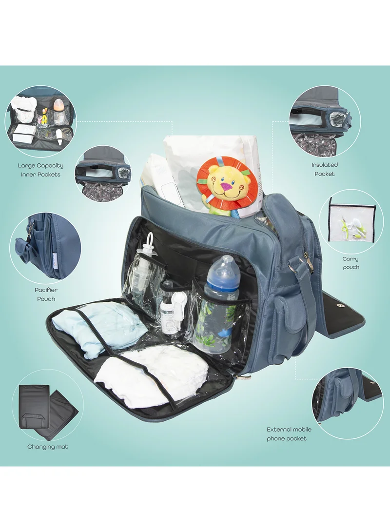 Moon Forever Multifunctional Diaper Messenger Bag, Large Capacity, Excellent Quality And Elegant Appearance - Black