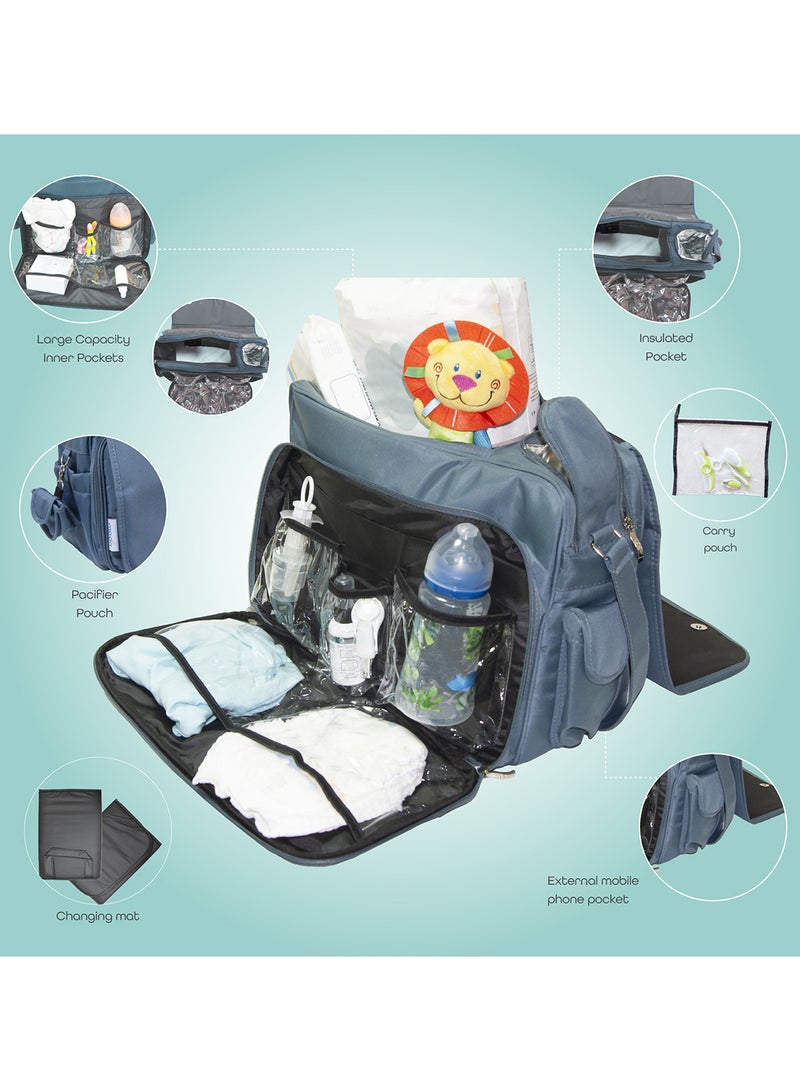 Moon - Forever Multifunctional Diaper Messenger Bag, Large Capacity, Excellent Quality And Elegant Appearance - Black - Image 1