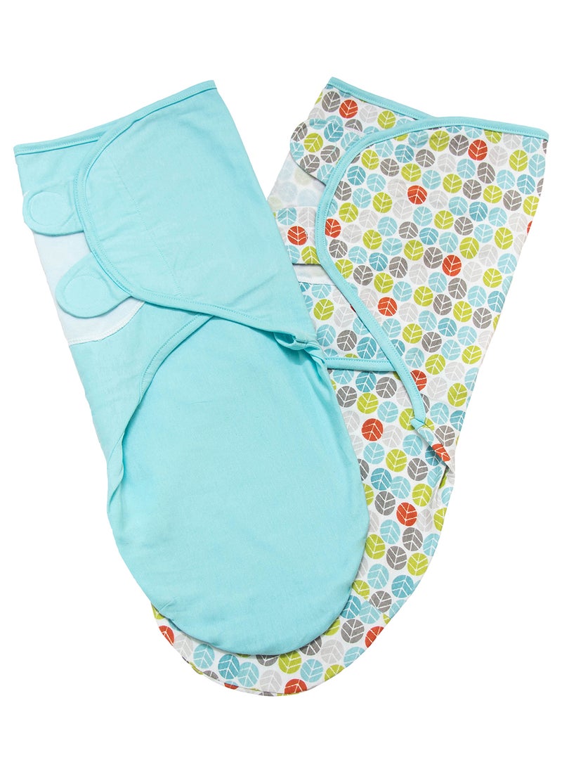 Moon Organic Cotton Baby Swaddler Pack Of 2- Blue  - Image 1