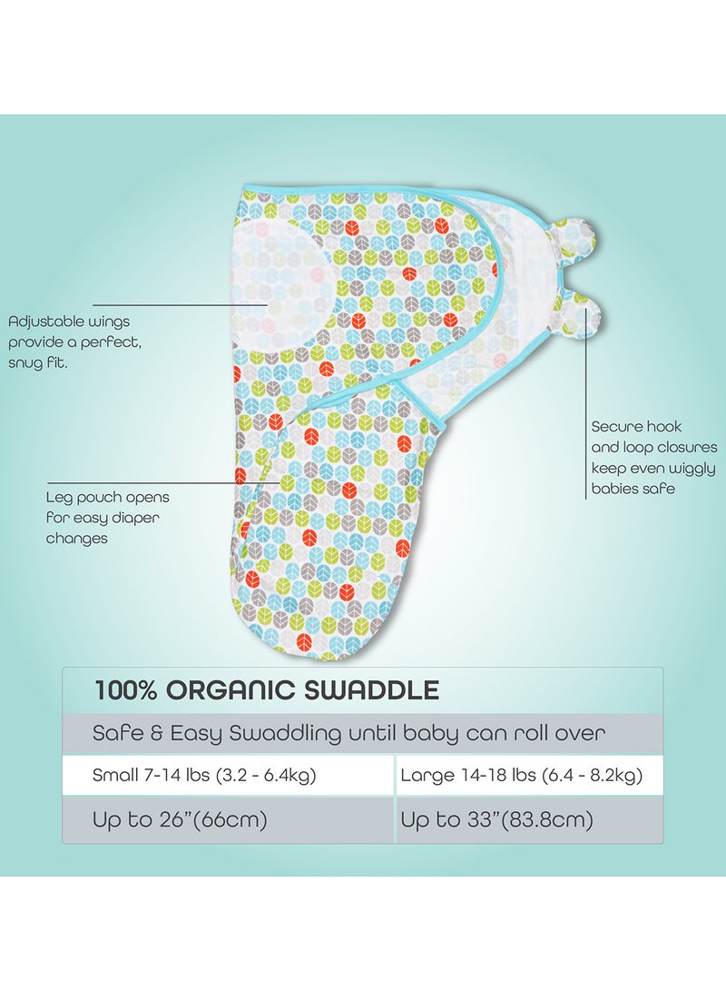 Moon Organic Cotton Baby Swaddler Pack Of 2- Blue  - Image 3
