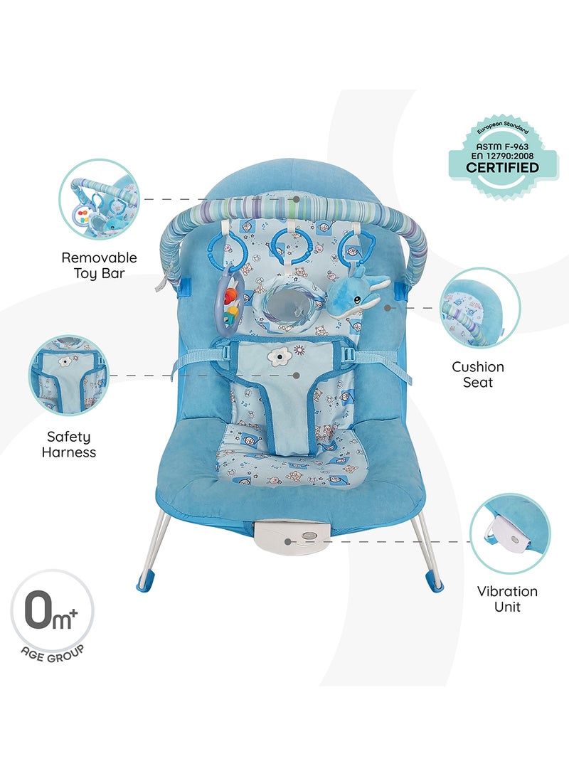 Moon Animal Printed Hop-Hop Baby Bouncer - Blue  - Image 2