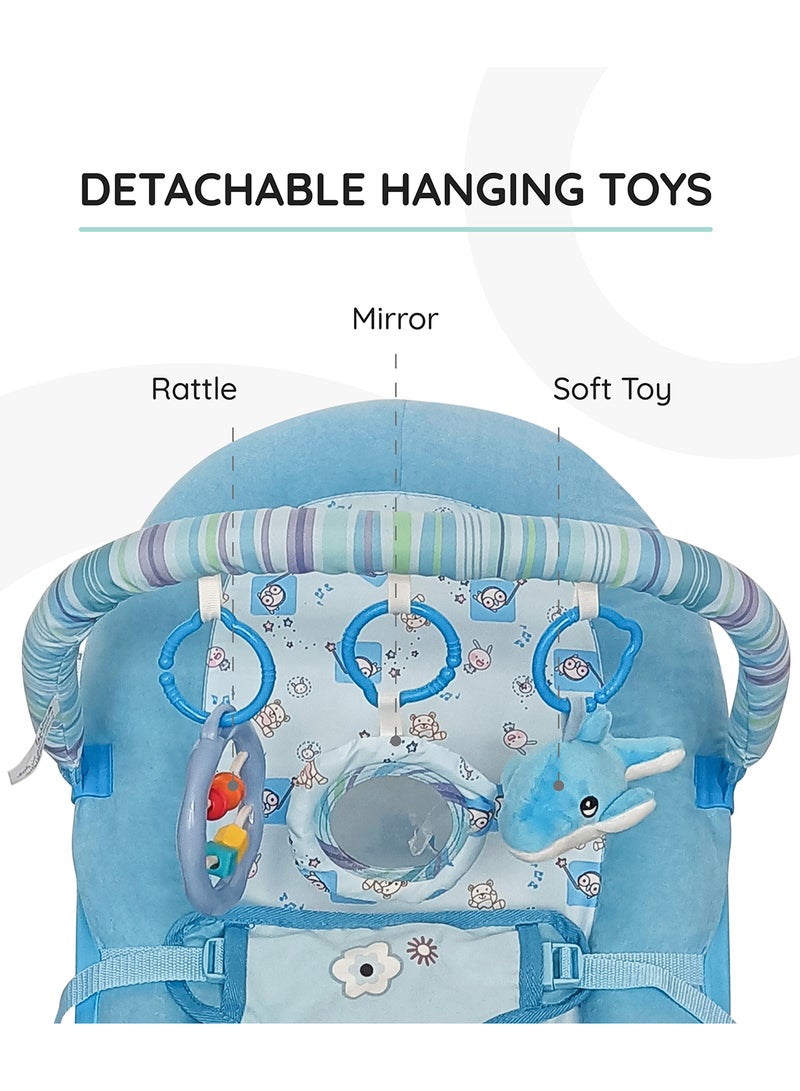 Moon Animal Printed Hop-Hop Baby Bouncer - Blue  - Image 3